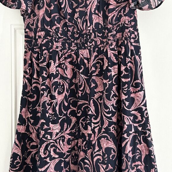 Anthropologie Somerset Maxi Dress Size 1x Smocked Waist Tiered A-Line Floral - Picture 4 of 11